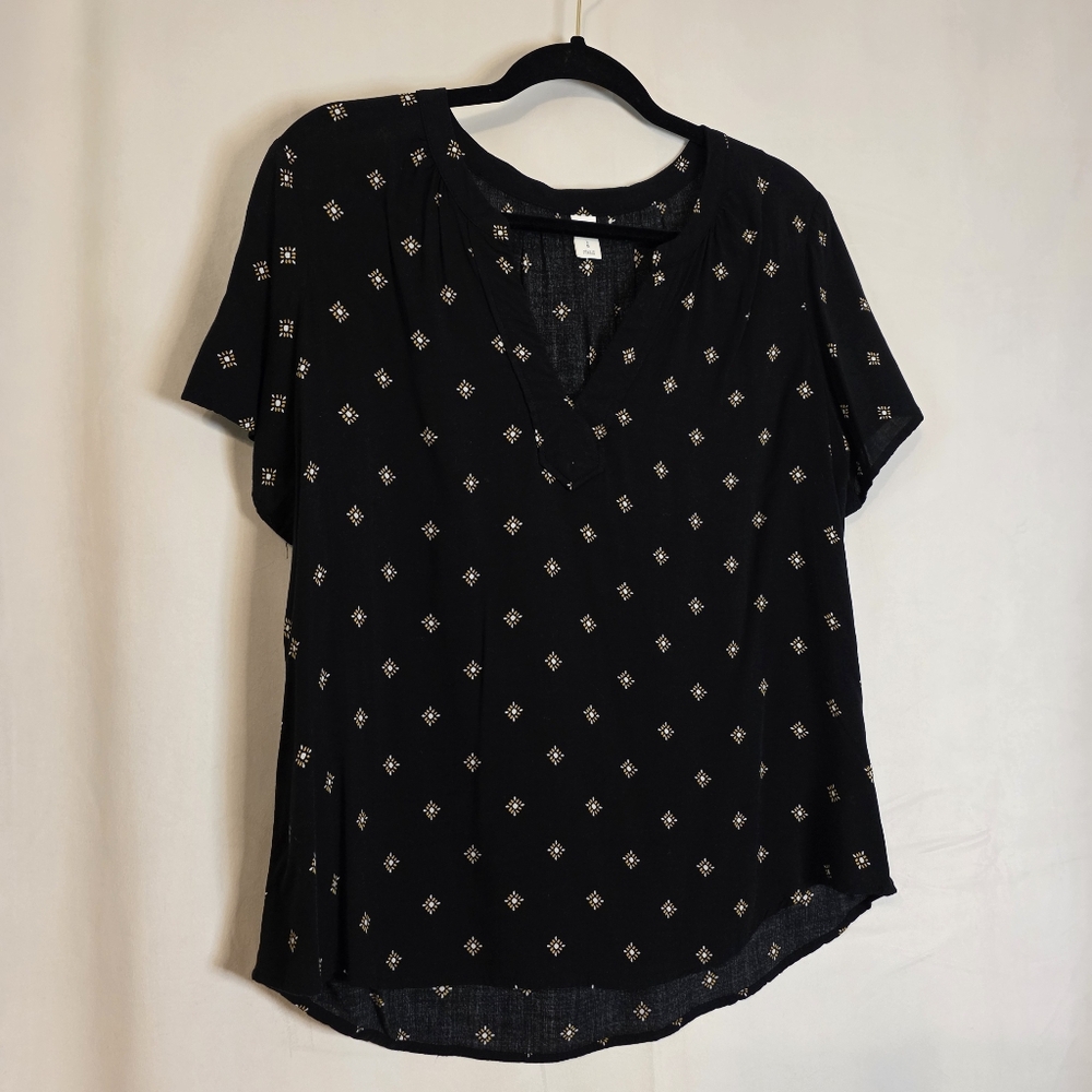 Vintage Print Flowy Top * Old Navy * Sz L *